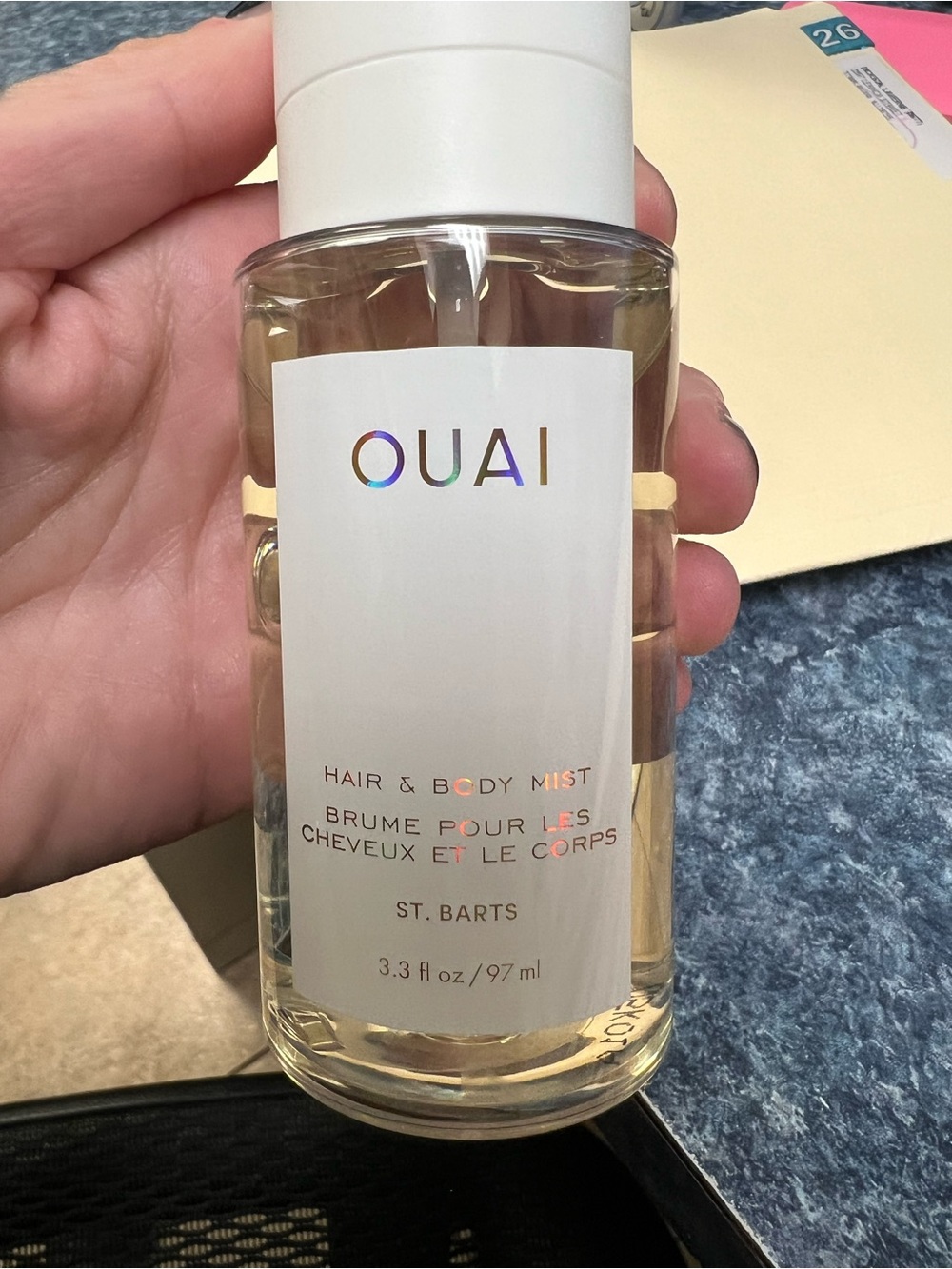 OUAI Hair & Body Mist in Clear Bottle with White Cap